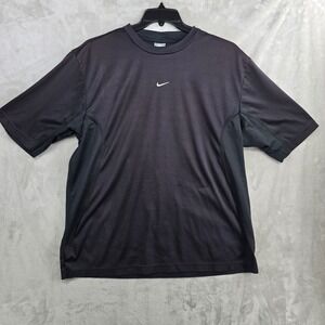 Vtg Nike center Swoosh Mens Faded Black T Shirt Large Large Dri Fit Athletic